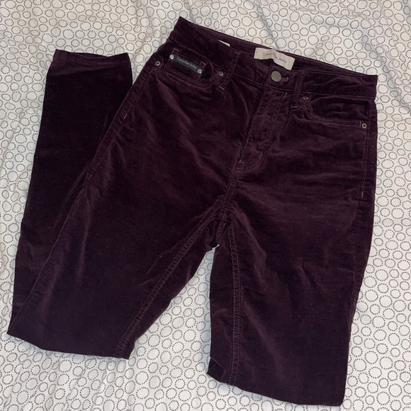 Calvin Klein, Plum, corduroy jeans. High-rise - Picture 1 of 8